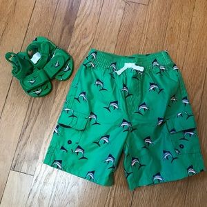 Baby Gap swim trunks with matching sandals